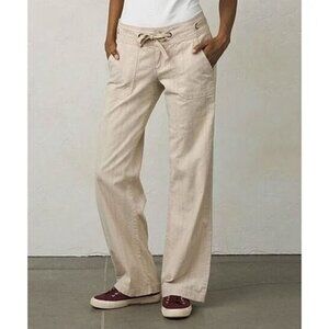 Prana Steph striped wide-leg Organic Cotton Hemp pants Size 8